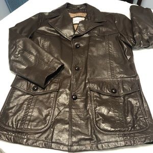Vintage Brown western cut men’s leather jacket
